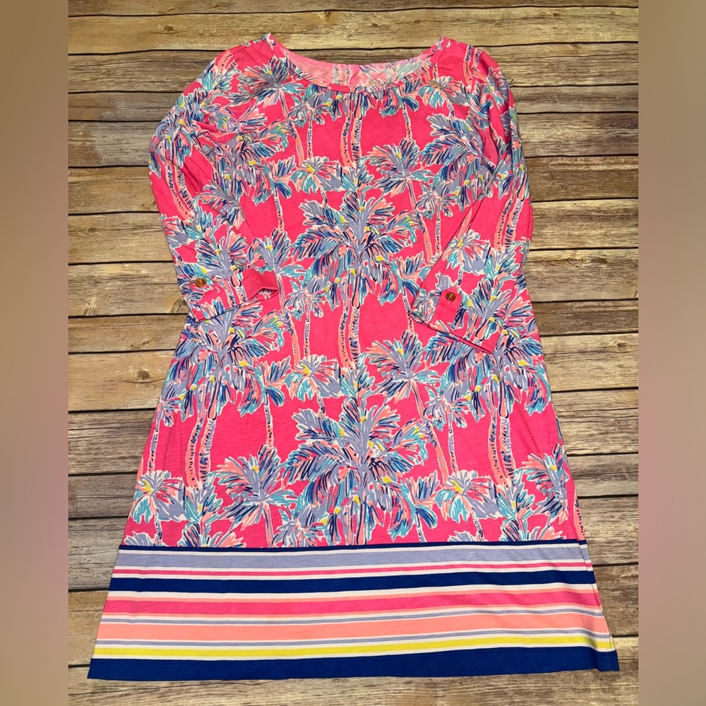 EUC Lilly Pulitzer Linden Dress Nice Stems cotton tunic dress size medium